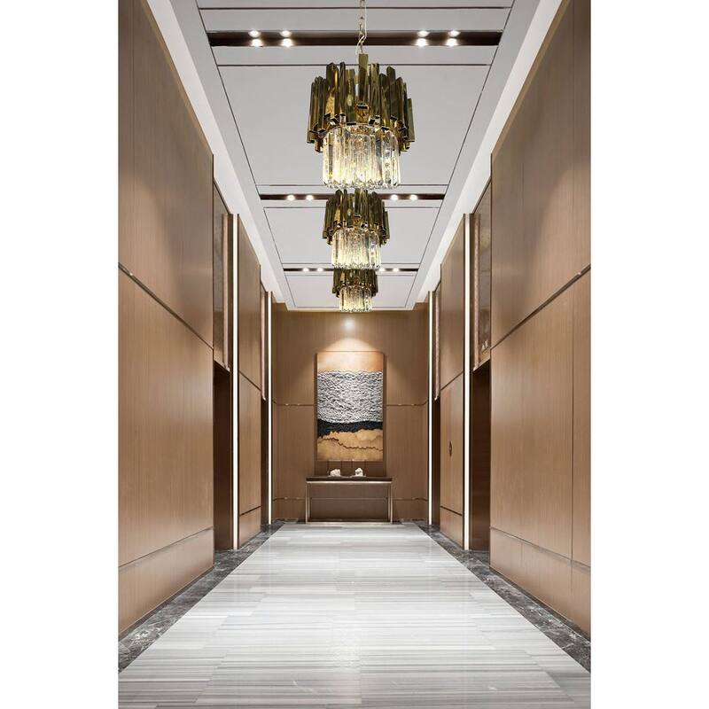 Crystal Luxury Gold Pendant Light 11 in Wide