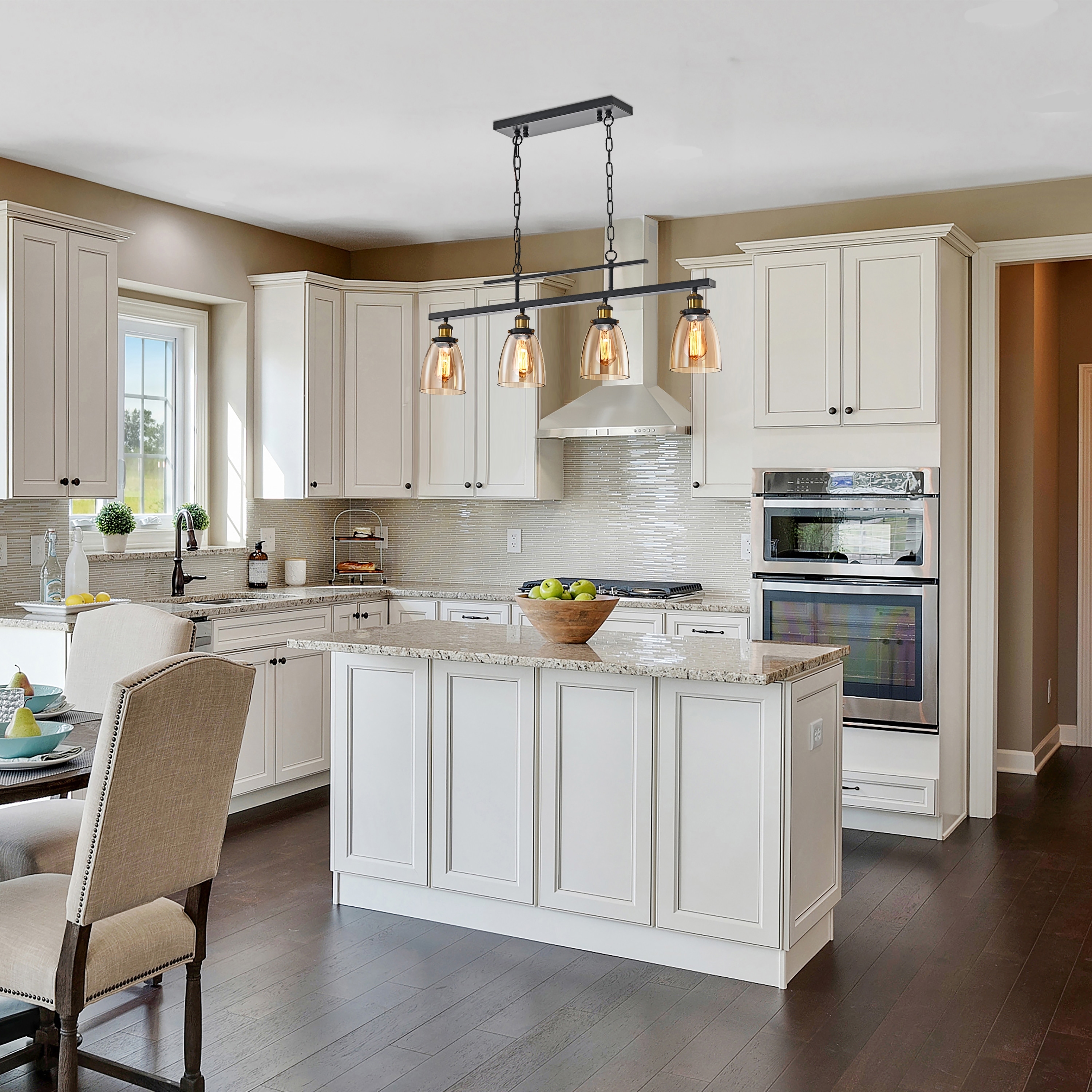 Linear kitchen top island lighting