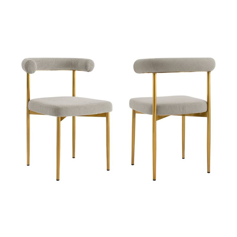Shannon Upholstered Curved Back Barrel Kitchen Dining Chairs - Set of 2
