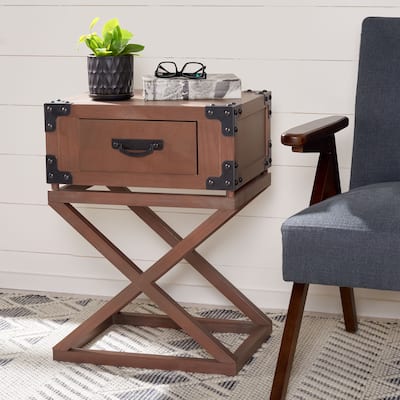 SAFAVIEH Clyda Grey Wash Accent Table - 18.9" x 15" x 25.6" - 18.9" x 15" x 25.6" - 19Wx15Dx26H