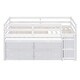preview thumbnail 10 of 144, Twin/Full Size Low Loft Bed with Retractable Writing Desk and 4 Drawers, Wooden Loft Bedframe w/ Lateral Portable Desk & Shelves