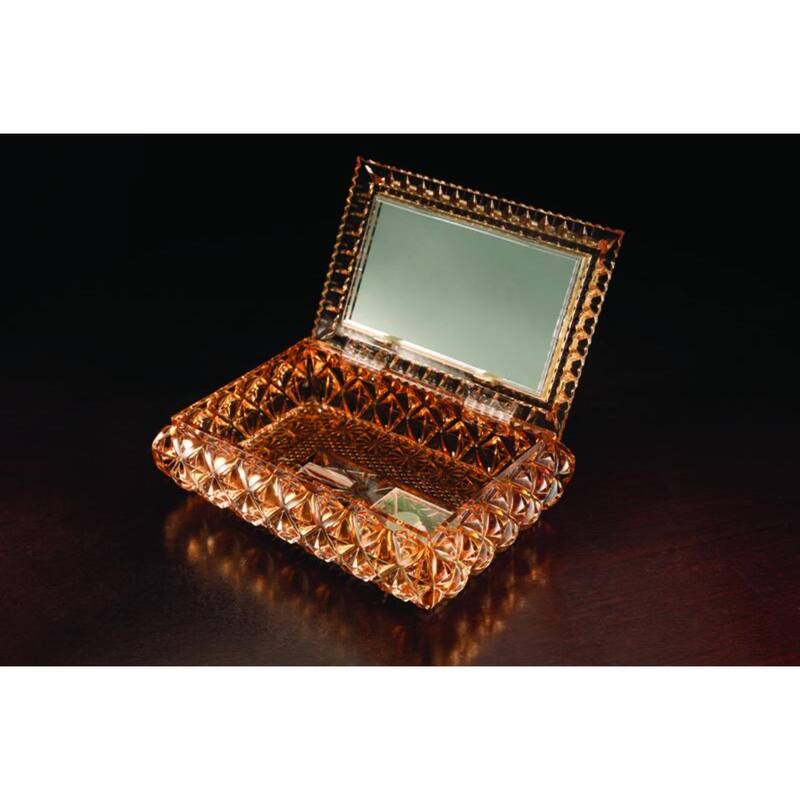 Set of 4 Amber Rectangular Decorative Jewelry Music Boxes