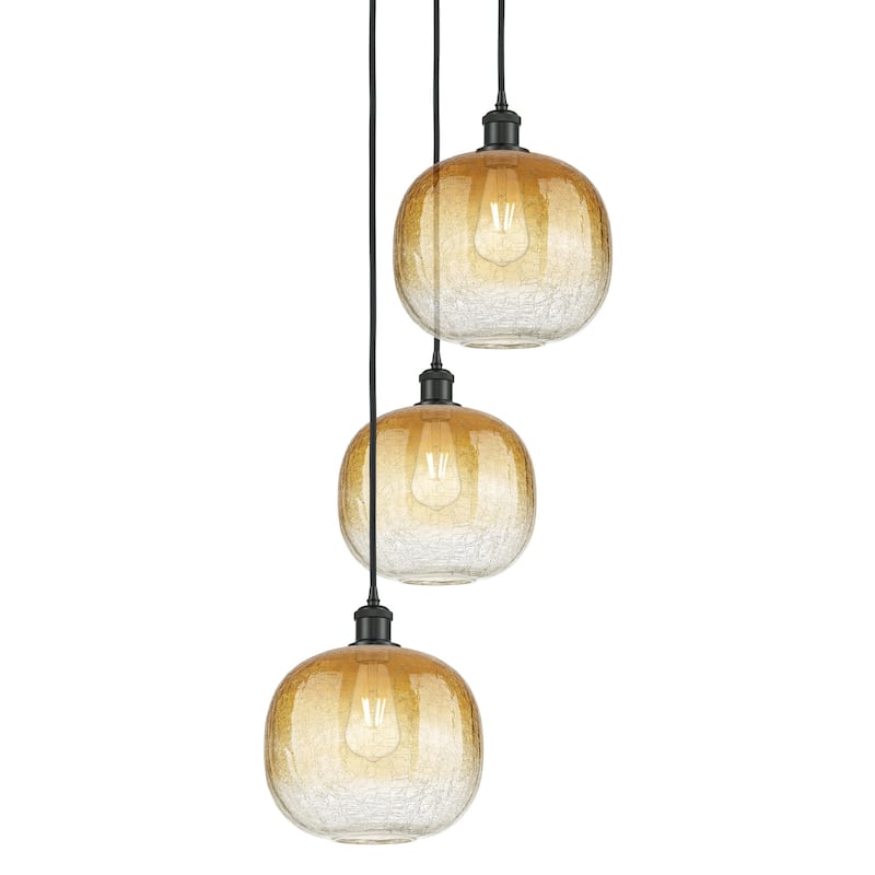 Innovations Lighting 113B-3P-37-17 Brookhaven Sphere Pendant - Matte Black / Amber