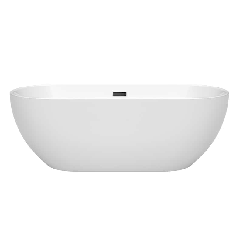 Wyndham Collection Brooklyn 67" Free Standing Acrylic Soaking Tub with