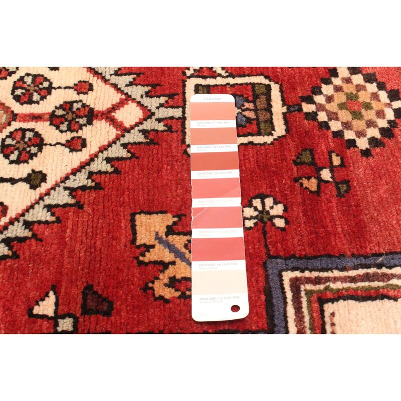 ECARPETGALLERY Hand-knotted Andelz Red Wool Rug - 3'4 x 4'2