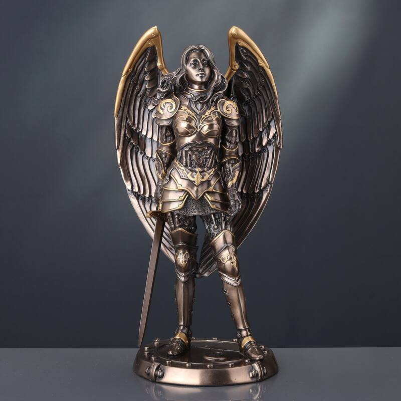 9.65" H STEAMPUNK MECHANICAL ANGEL Cold Cast Bronze - 4.13"x5.12"x9.65"