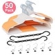 preview thumbnail 2 of 38, Clothes Hangers Plastic Coat Hangers Non-Slip Space-Saving Swivel Hook 50 Pack - Orange