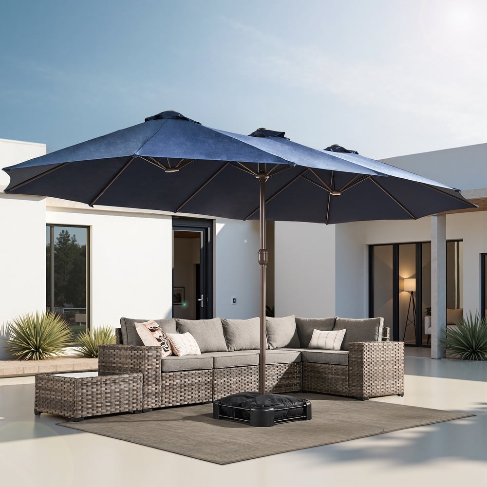 HOOOWOOO Outdoor Patio Umbrella with Crank Handle