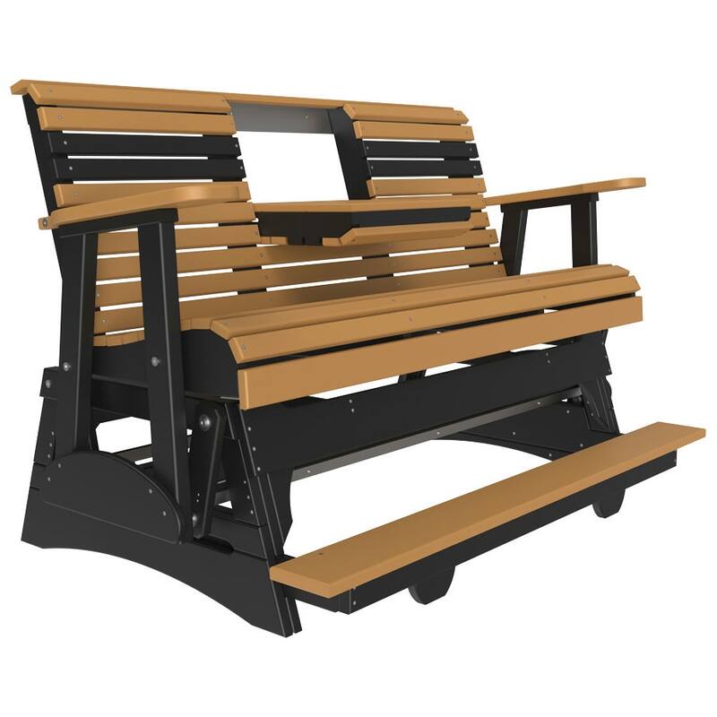 Poly Lumber Plain Rollback Balcony Glider - 5' - Cedar & Black