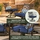 preview thumbnail 5 of 15, Hanover Montclair 7-Piece Dining Set in Navy Blue with 6 Swivel Rockers