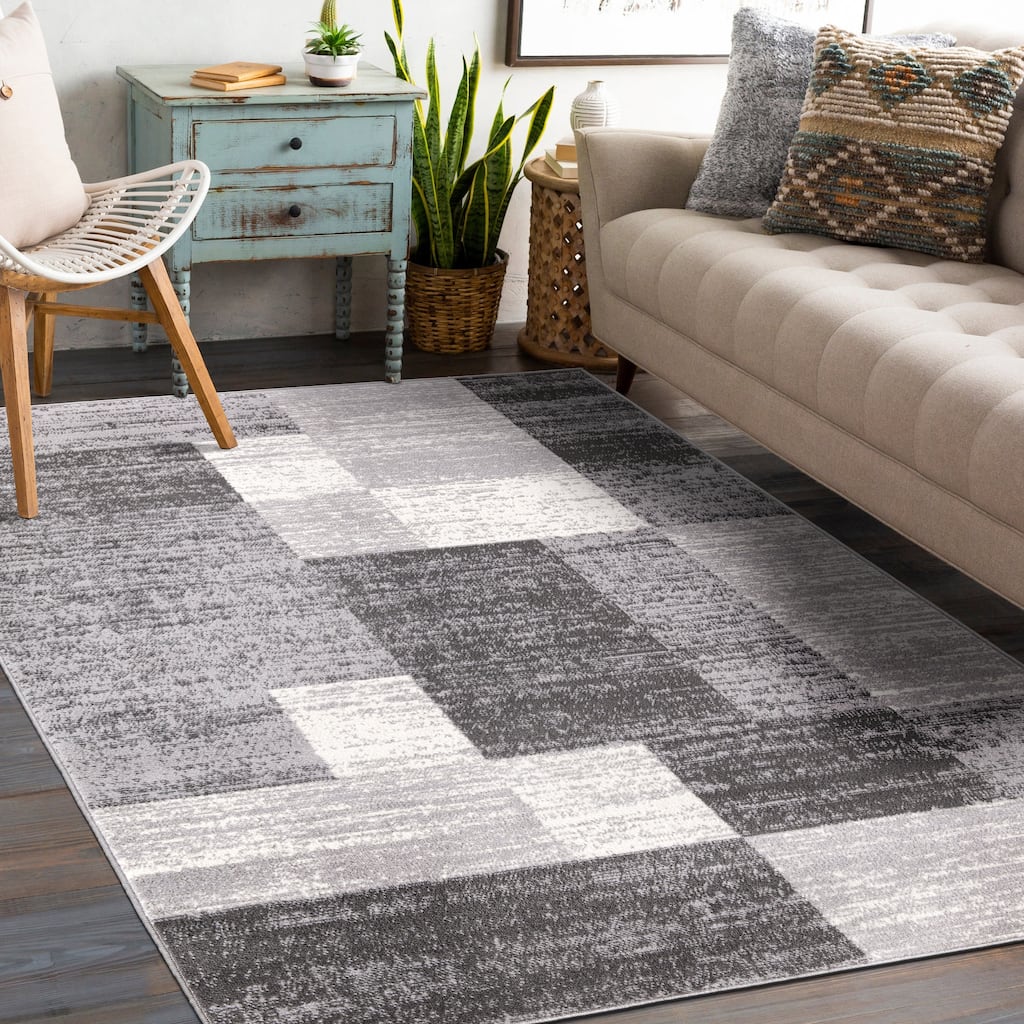 World Rug Gallery Modern Geometric Boxes Area Rug