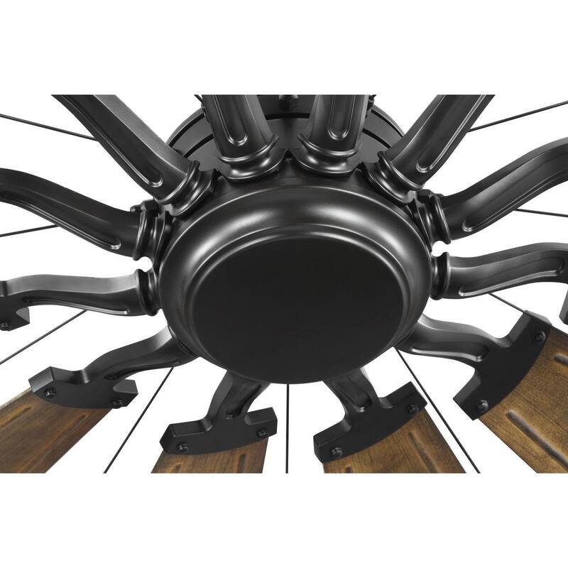 Springer II Collection 60-in Twelve-Blade Architectural Bronze Modern Farmhouse Windmill Ceiling Fan - 60 in x 60 in x 16.26 in