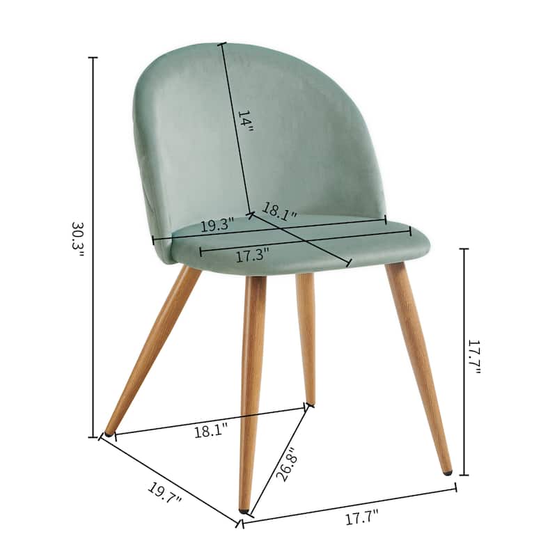 HomyLin Modern Upholstered Fabric Dining Chair Mid Back Armless