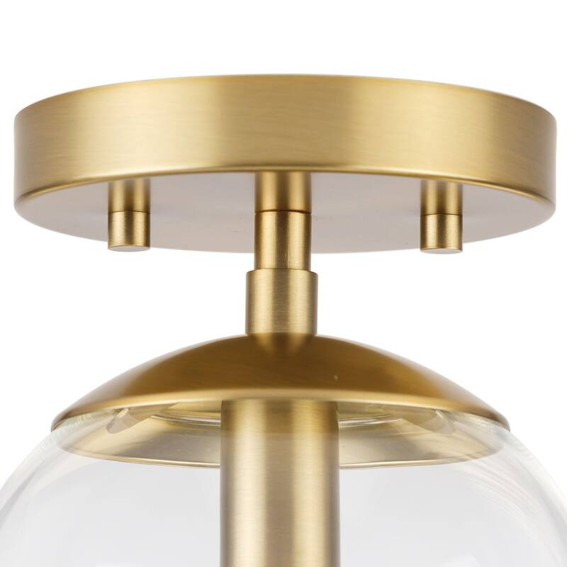 Atwell Collection One-Light Brushed Bronze Mid-Century Modern Semi-Flush Mount - 5.87 in x 5.87 in x 7.87 in