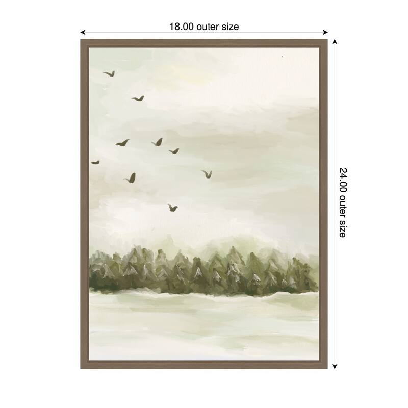 Kate and Laurel Sylvie Framed Canvas Winter Landscape 1 Vertical by Annie Quigley