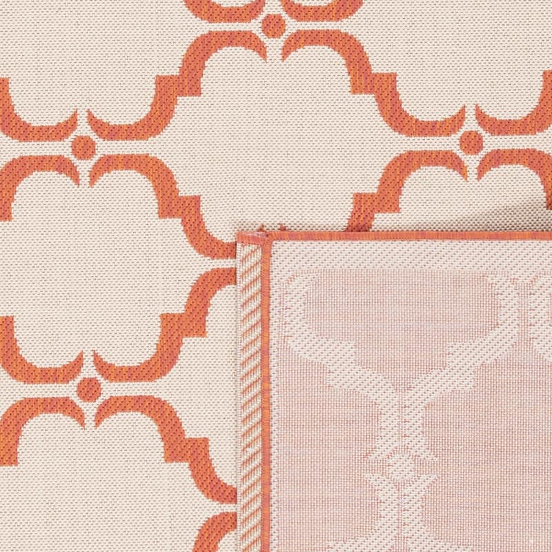 SAFAVIEH Courtyard Charleen Indoor/ Outdoor Waterproof Patio Backyard Rug - 5'3" x 7'7" - Beige/Terracotta