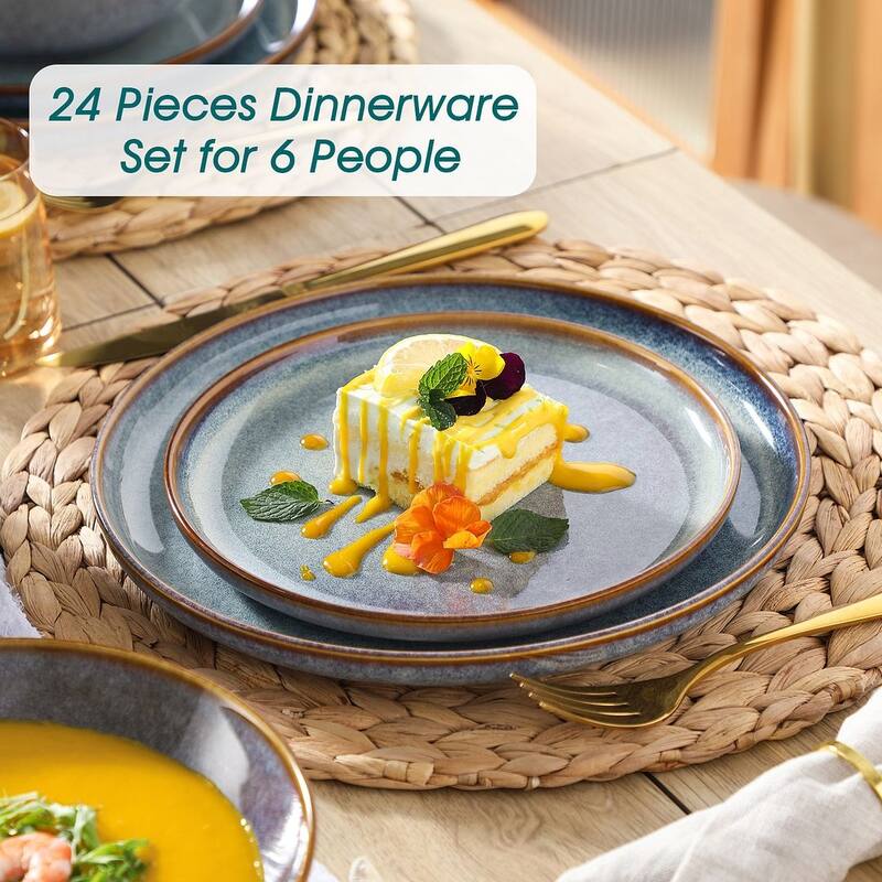 Vancasso PLAYA 18/24-Piece Stoneware Dinnerware Set Service for 6