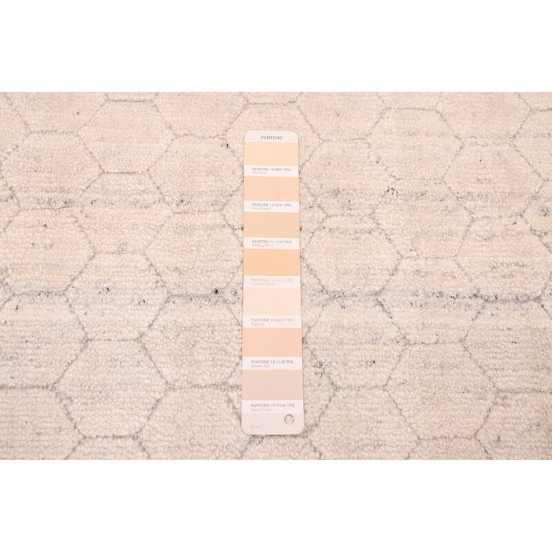 ECARPETGALLERY Hand Loomed Elysian Ivory Silk Rug - 8'0 x 9'10