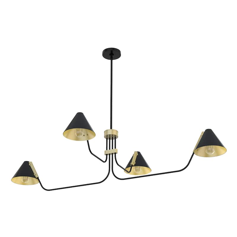 Hunter Grove Isle 4-Light Linear Chandelier - Dining Room, Kitchen Island - Mid-Century Modern, Minimalist