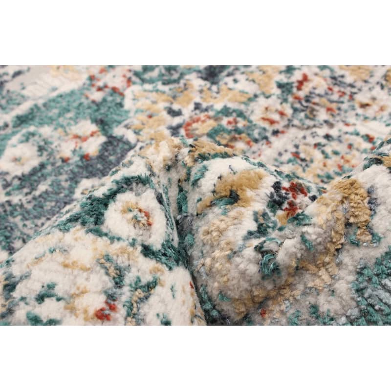 ECARPETGALLERY Machine Woven Legacy Teal Area Rug