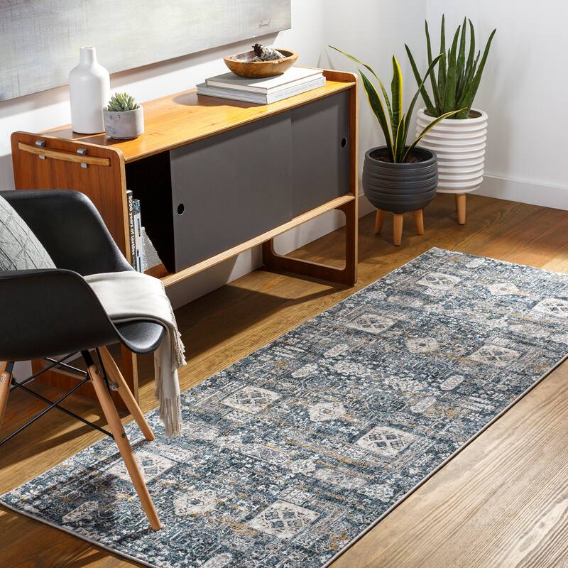 Artistic Weavers Entrancement Traditional Area Rug - 2' 7" x 7' 3" - Charcoal