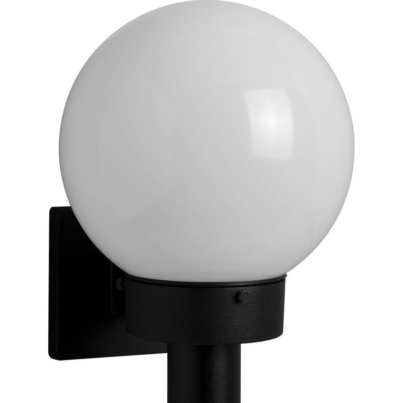 Progress Lighting Black Acrylic Globe One-light Wall Lantern - 12.350" x 10.705" x 10.705"