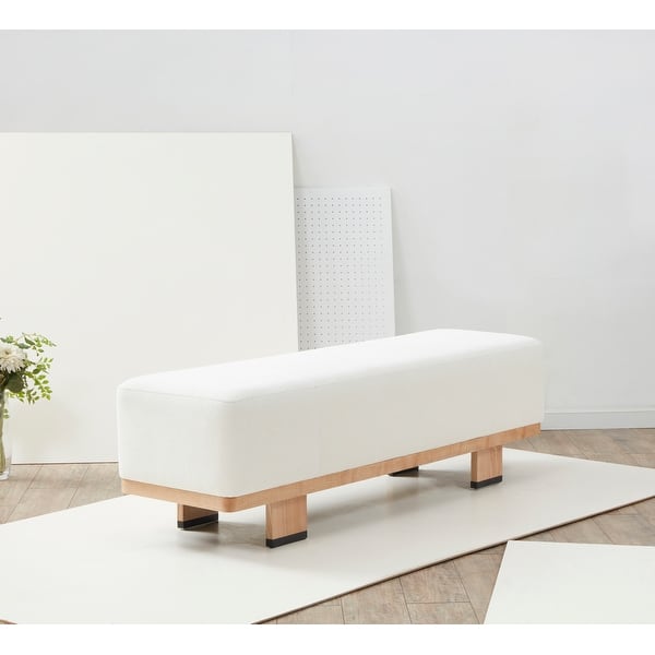 SAFAVIEH Couture Constantine Teak Cushion Bench. - 70 IN W X 26 IN