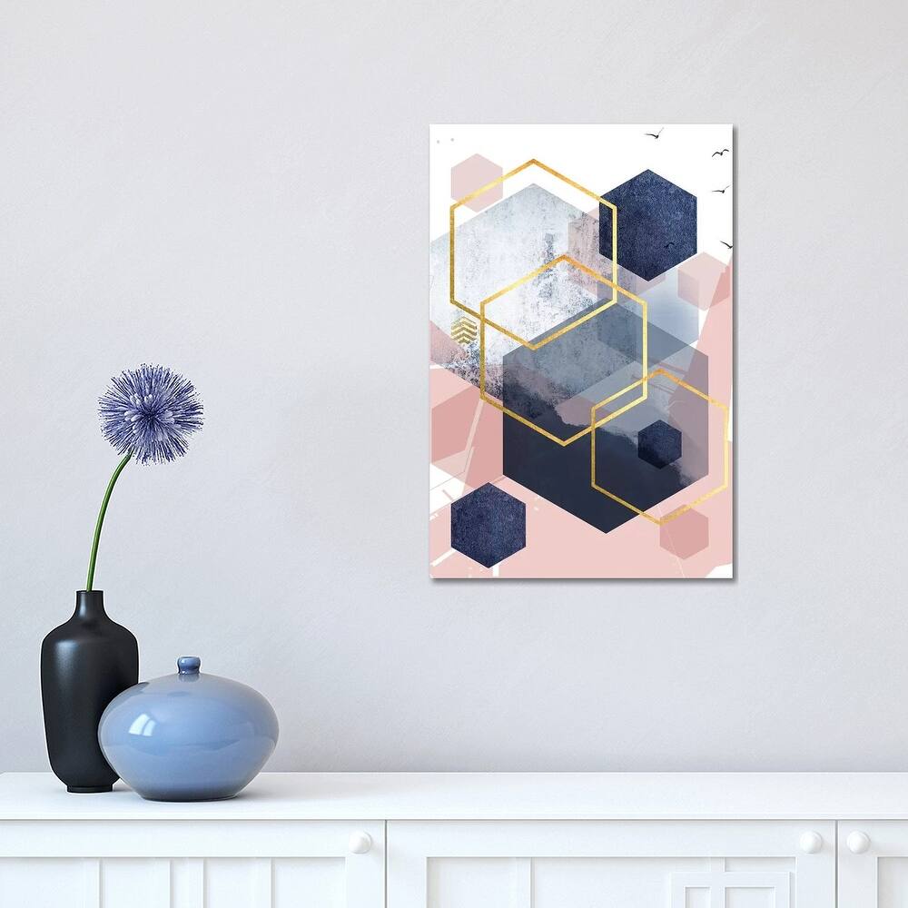 iCanvas "Abstract Navy Blush Gold I" by Urban Epiphany Canvas Print