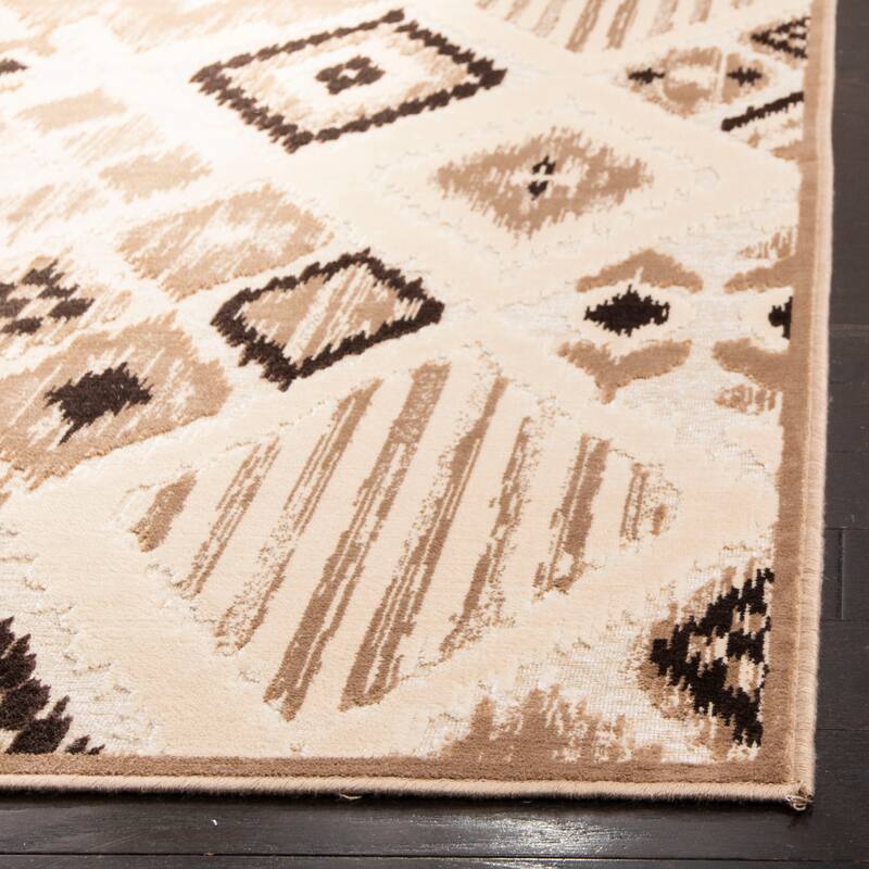 SAFAVIEH Paradise Rylee Modern Viscose Rug - 5'3" x 7'6" - Taupe/Cream - Rectangle