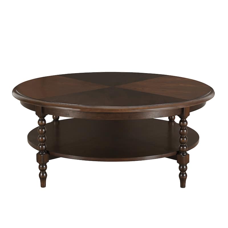 Martha Stewart Philippe Round Coffee Table with Shelf