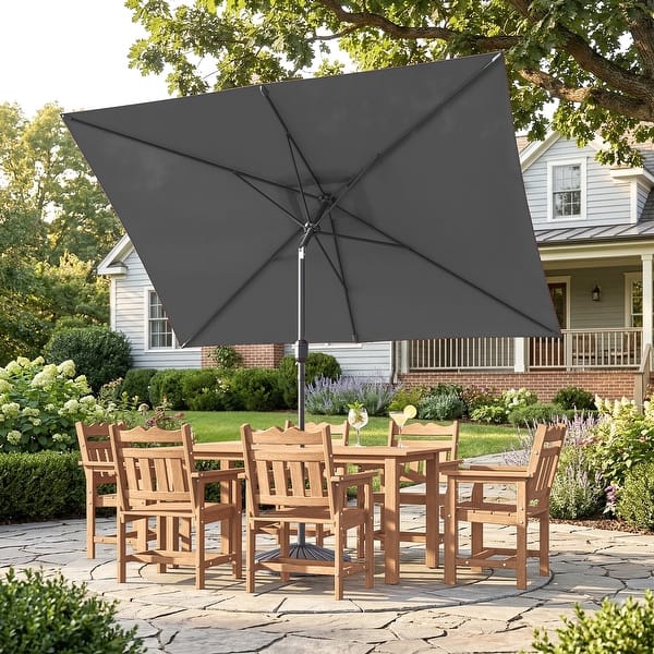 16 patio market umbrella BONOSUKI Patio Rectangular Market Umbrella with Tilt and Crank - On Sale -  Bed Bath & Beyond