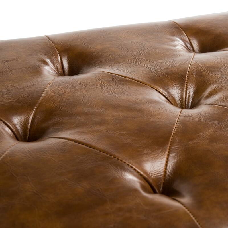 SAFAVIEH Missy Bicast Leather Saddle Bench - 47" x 20" x 18" - 47Wx20Dx18H