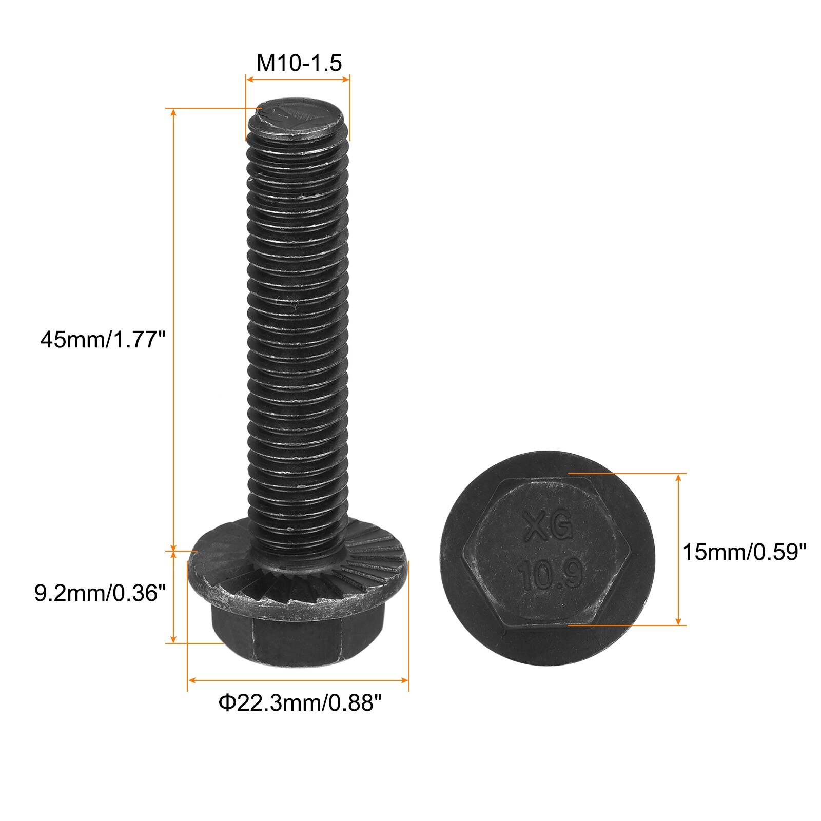 Hex Serrated Flange Bolt, Carbon Steel Screws