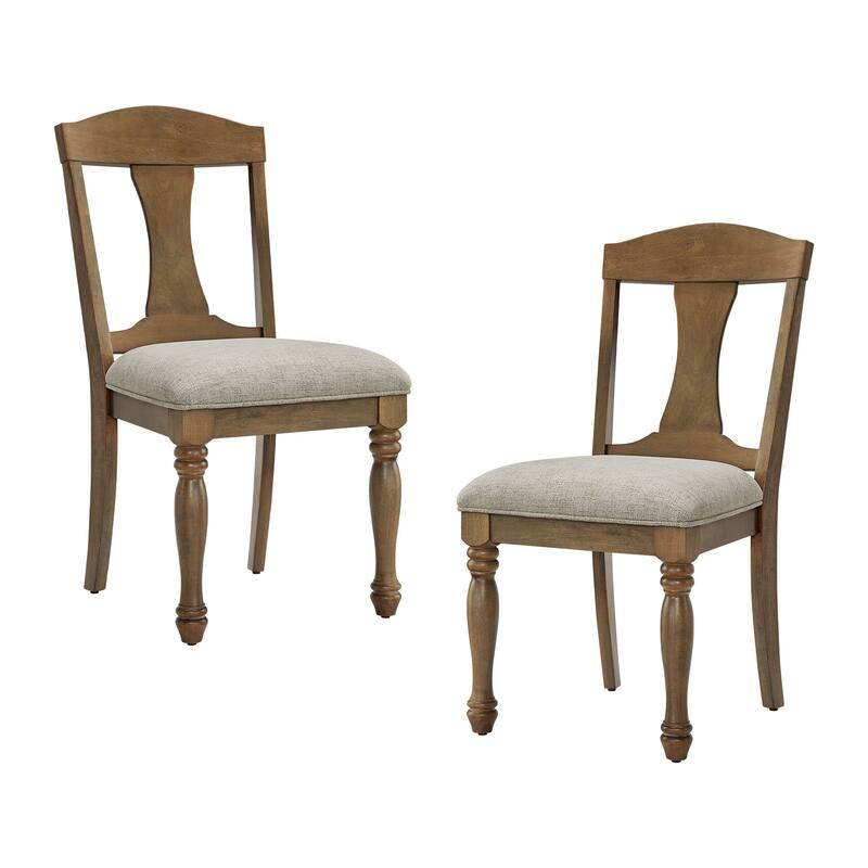 Mid Century Style Linen Upholstered Dining Chairs 2 Piece Set