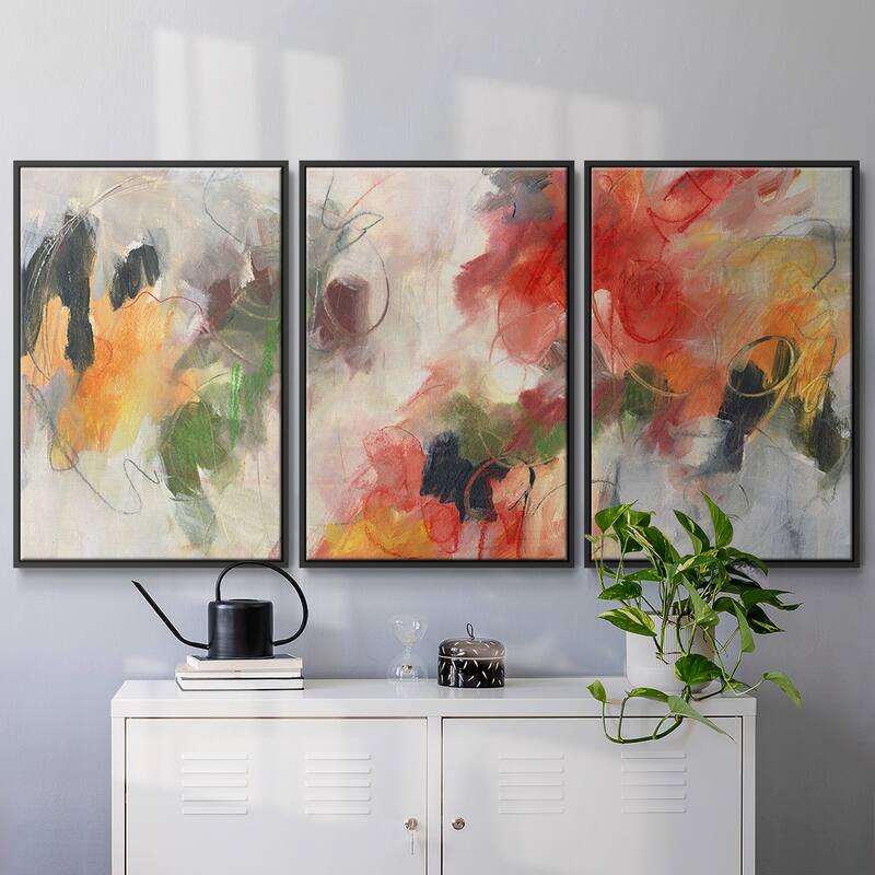 Abstract Floral Delight II - Multi Piece Framed Canvas