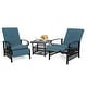 preview thumbnail 14 of 51, Outdoor Cushioned Chaise Lounge Adjustable Patio Reclining Lounge Chair, Recliner Lounge Chair & Bistro Table Set