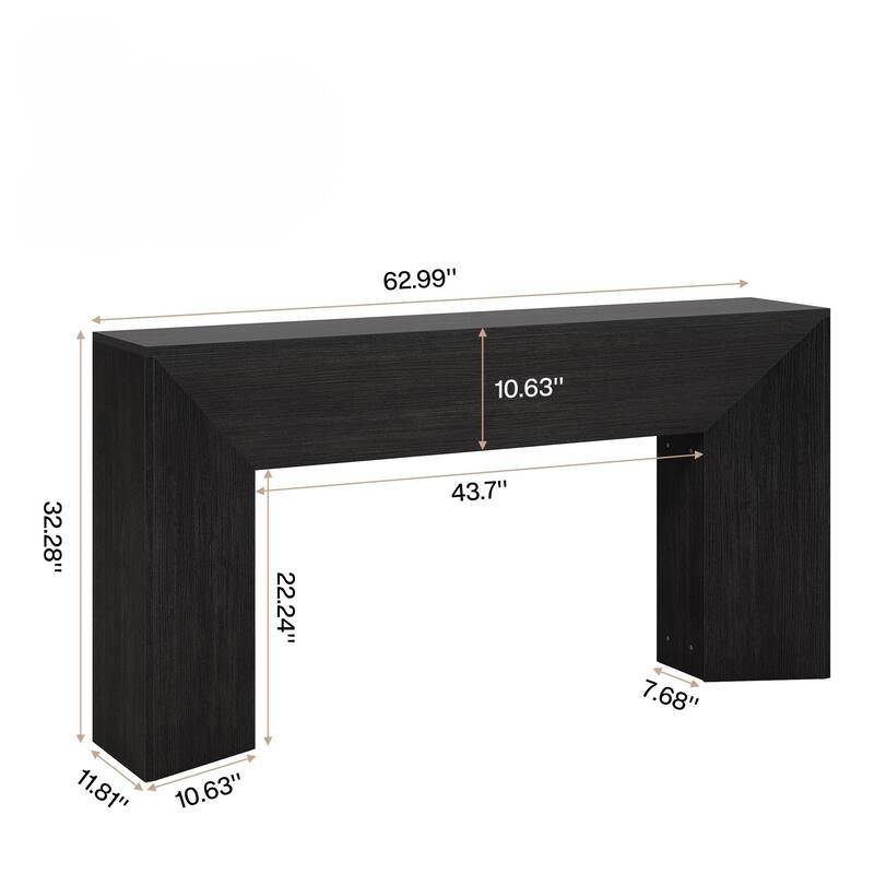 63" Modern Farmhouse Extra Long Console Table for Hallway and Living Room
