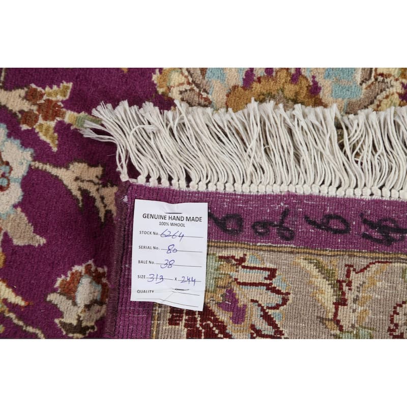 Wool/ Silk Vegetable Dye Floral Oriental Tabriz Area Rug Hand-knotted - 8'1" x 10'4"