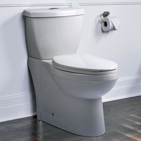 Miseno MNO490EC High Efficiency Dual Flush 1.1/1.6 GPF Two-Piece Elongated Chair Height Toilet with Slow-Close Seat and Wax