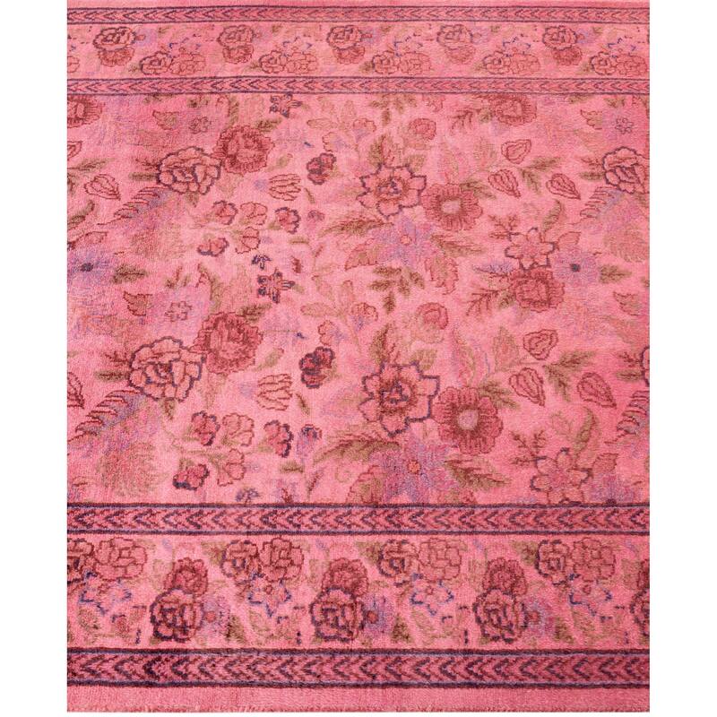 Overdyed One-of-a-Kind Hand-Knotted Area Rug - Pink - 2' 6" x 12' 3"
