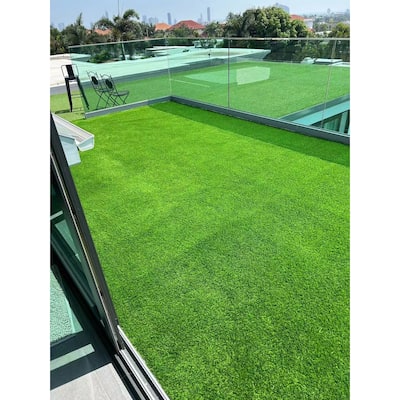 3FTX10FT Outdoor Artificial Grass Runner Rug,Thick Realistic Fake Grass Roll Decor Patio Balcony Garden Lawn - 3' x 5' Oval
