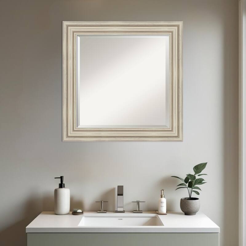 Sierra Beveled Wood Framed Bathroom Vanity Wall Mirror