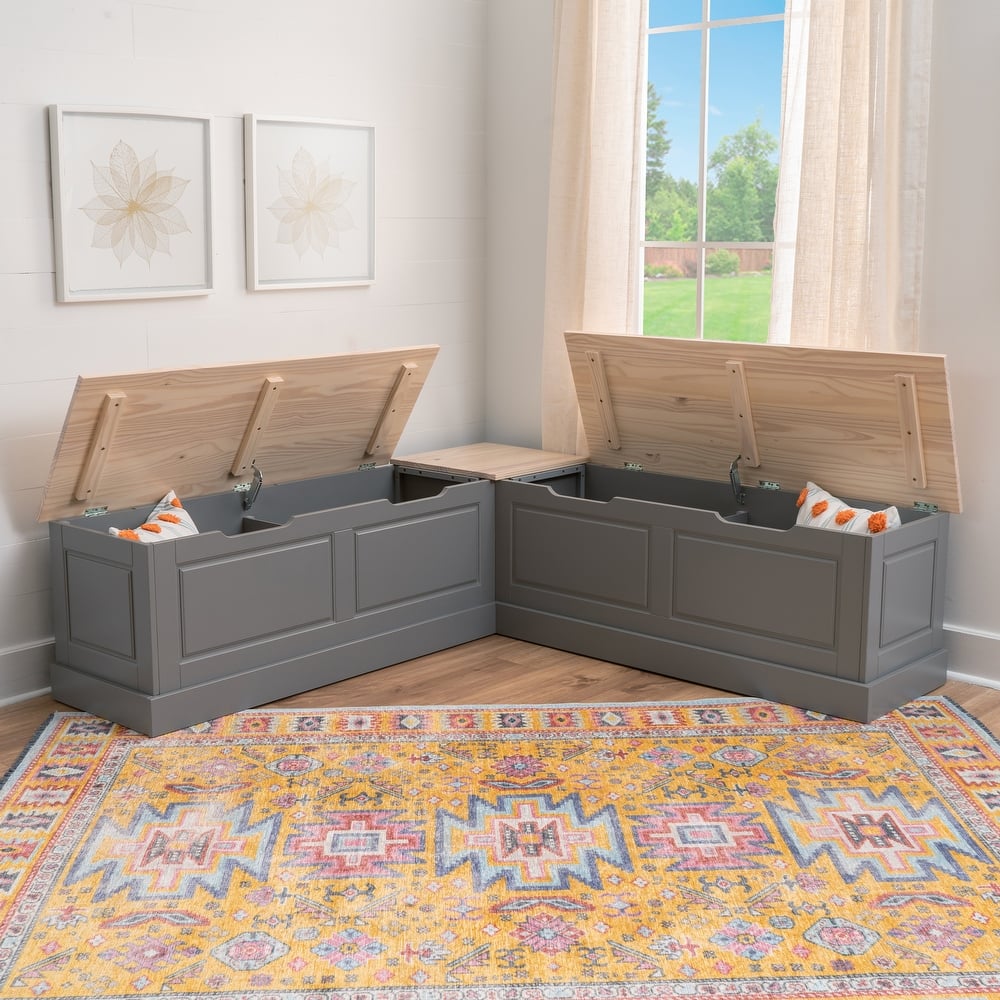 Linon Josie L-shaped Backless Breakfast Nook Bench