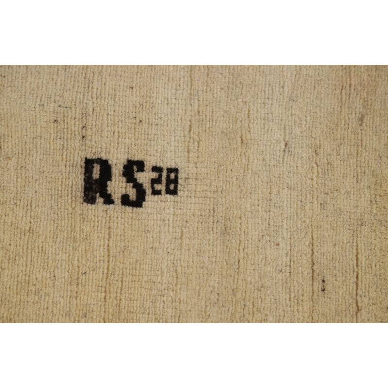 Contemporary Gabbeh Area Rug Hand-Knotted Wool Carpet - 7'11"x 9'8"