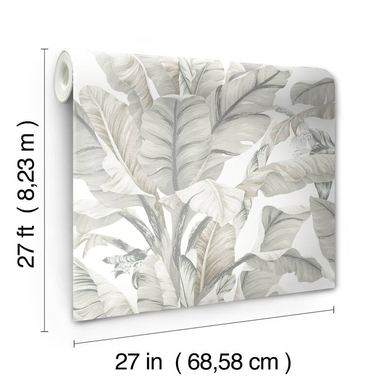Miramar Vinyl Banana Leaf Wallpaper 27 in x 27 ft = 60.75 sq ft