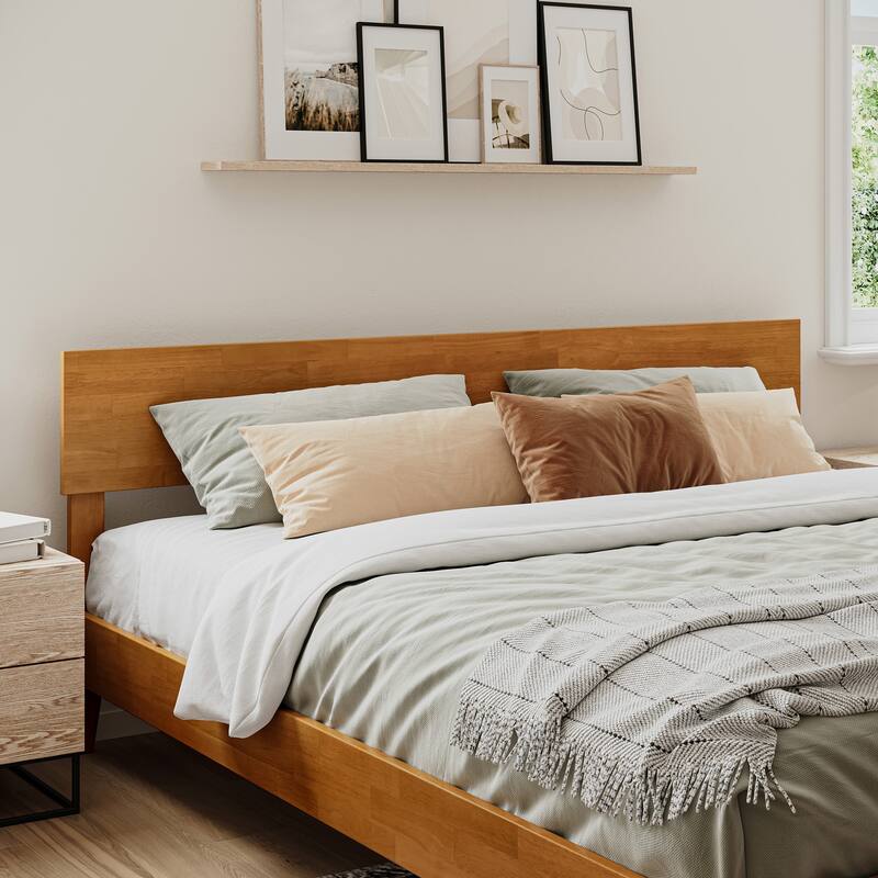 AFI Orlando Headboard with Attachable Charger - Light Toffee - King