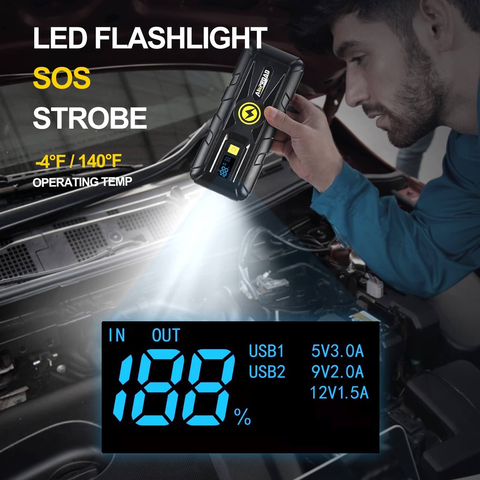 Jump Starter 4000A for Truck Up to 10.0L Gas & Diesel Engines, Portable and Compact Jump Box 1