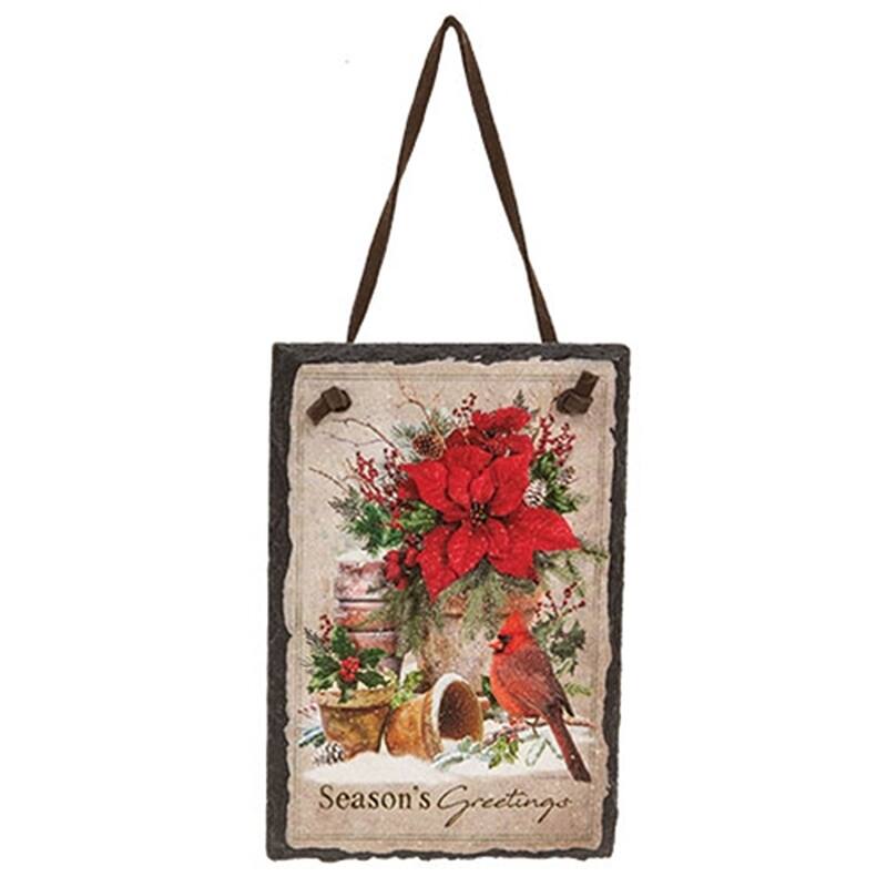 Winter Woodland Cardinal Mini Slate Hanger - 3 Asstd. - Multi