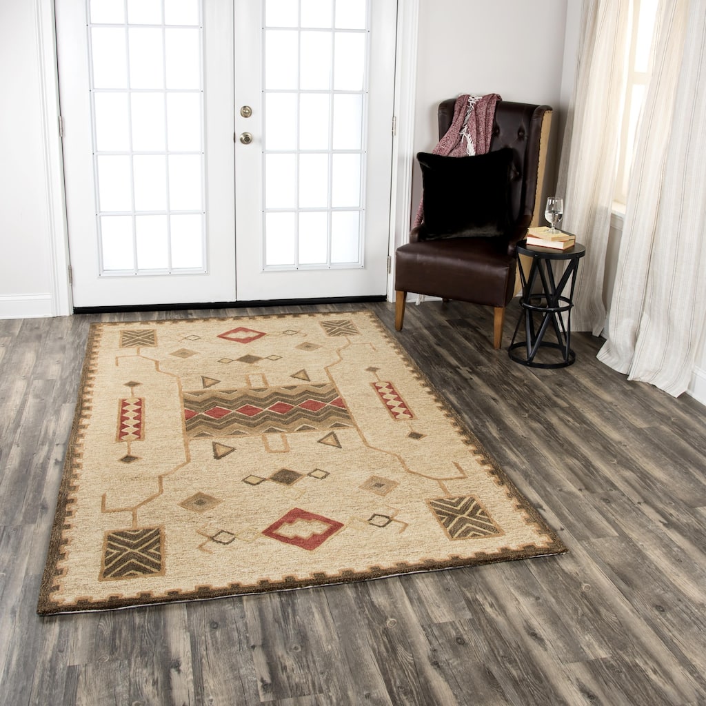Alora Decor Durango Southwest/ Tribal Multi-colored Hand-tufted Wool Rug