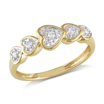 Miadora 10k Yellow Gold Diamond Accent Heart Ring
